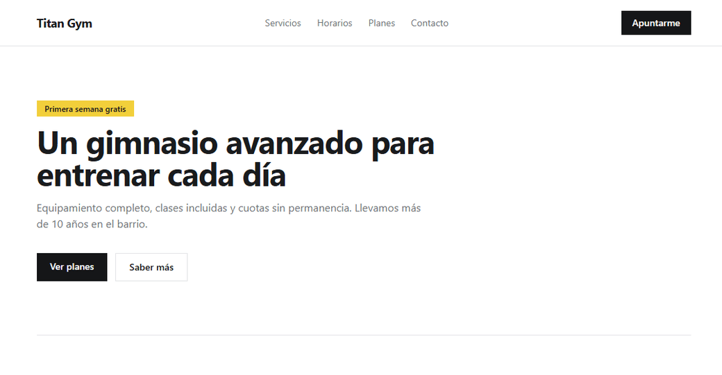 La misma web antes de renovarla: correcta pero genérica